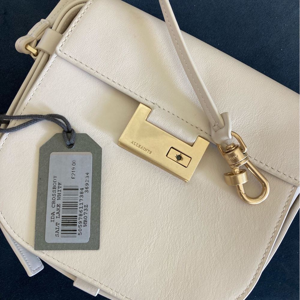 NWT All Saints Ida Crossbody Bag White